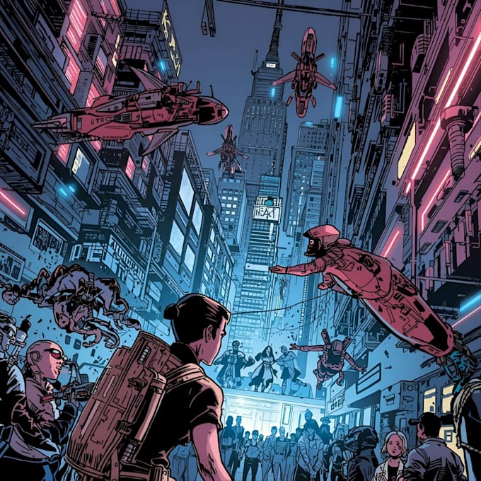 marvel or dc comic style custom illustration