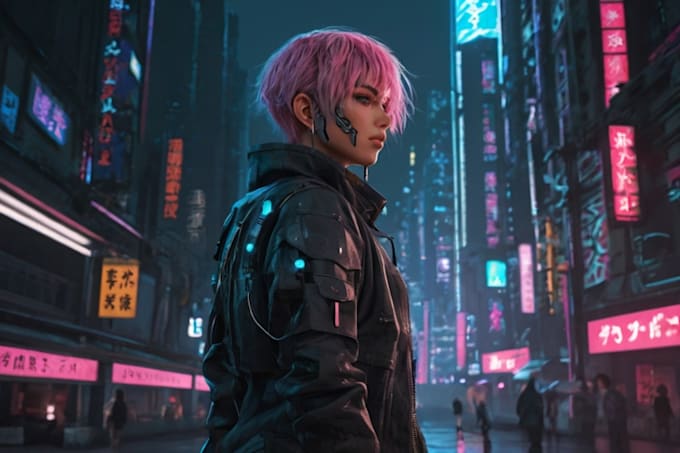 design anime character , cyberpunk character