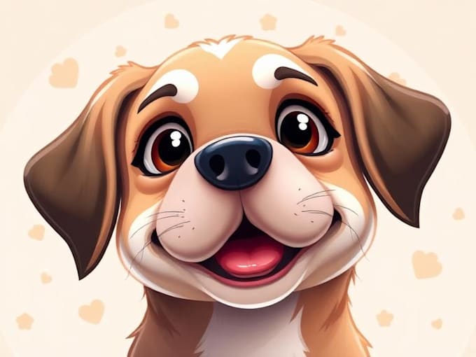 draw pet portrait into cartoon vector