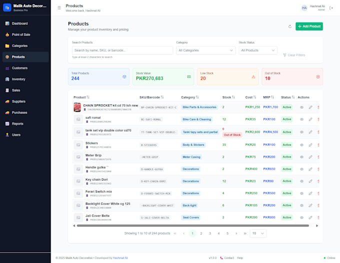 develop full stack web app, pos system ,CRM ,erp software