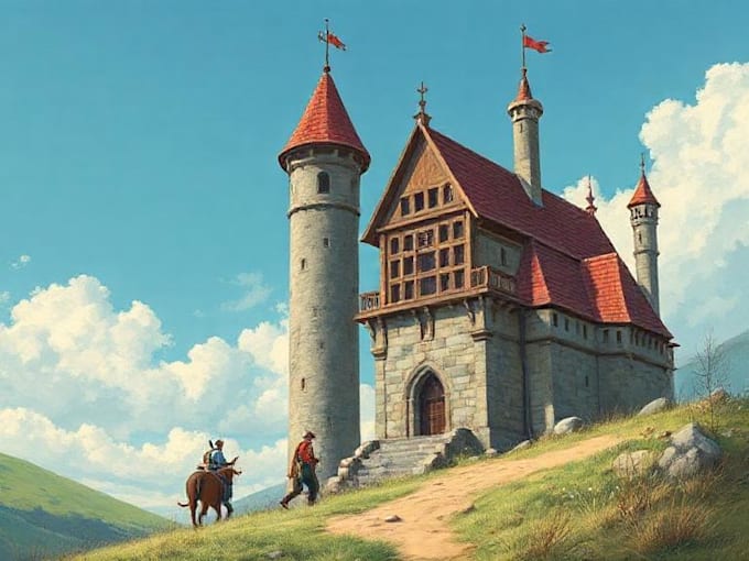 create a beautiful medieval illustration