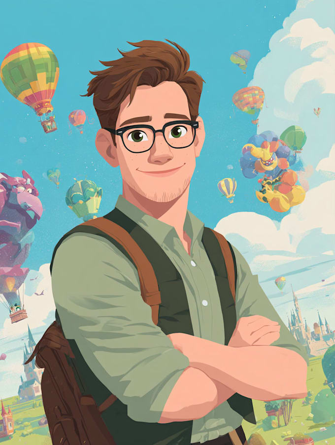 beautiful portrait in disney cartoon