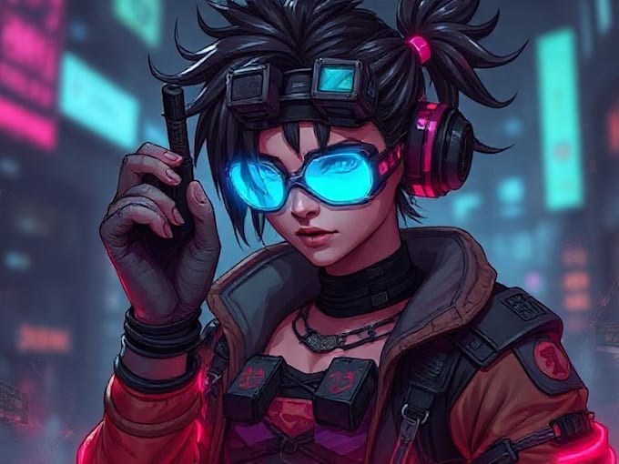 design cyberpunk character, original character design