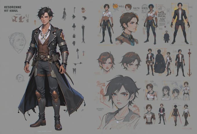 Draw character sheet design or reference sheet for you by Alfadangar ...