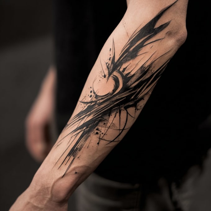 custom an abstract black tattoo design
