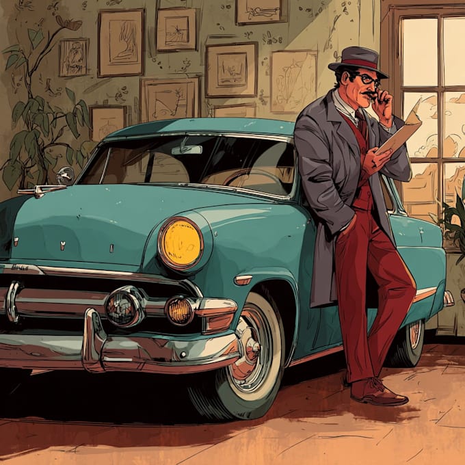 draw a retro vintage comic illustration
