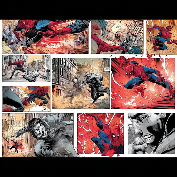 draw action page superhero comic page comic book comic art as a comic artist