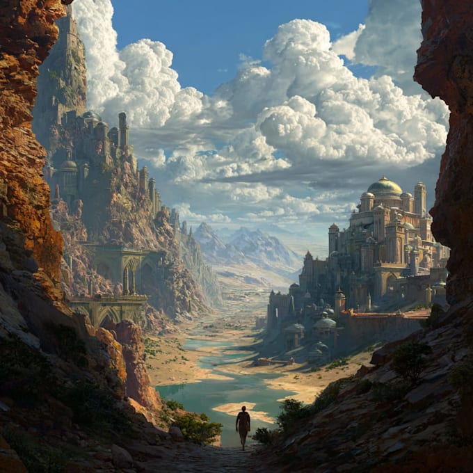 fantasy landscape art concept lost civilizations