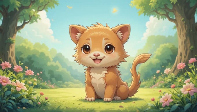draw cute cartoon or animal illustration