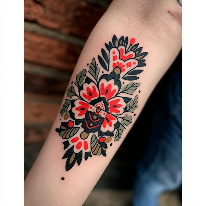 draw a traditional style tattoo logo design