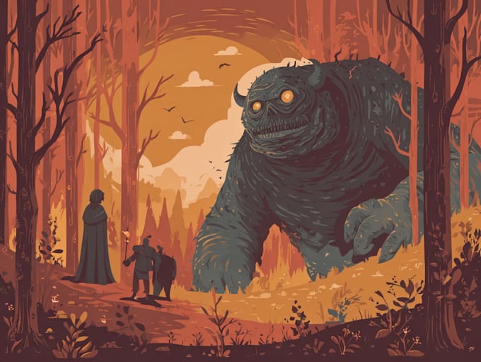 draw dark fantasy horror and creature illustrations