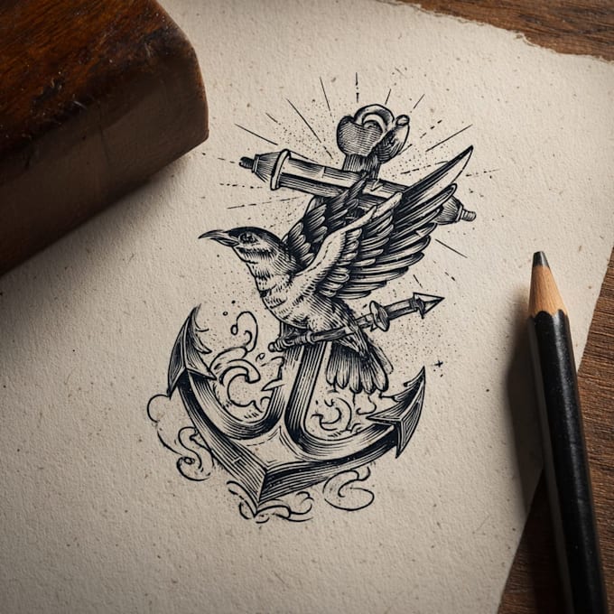 create traditional tattoo,logo design