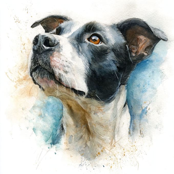 draw watercolor pet portrait