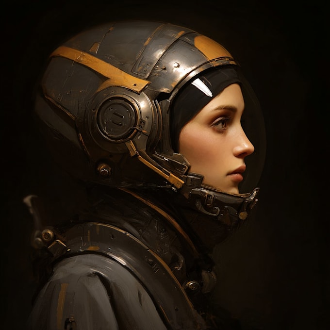 design stunning sci fi portrait art