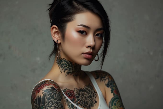 making a tattoo design in japanese style