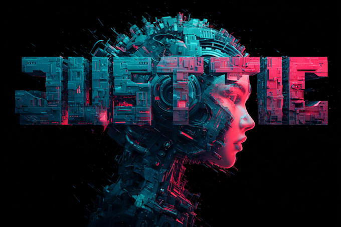 draw a cool typography logo cyberpunk or mecha futuristic