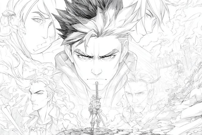 draw a comic, manga or book cover