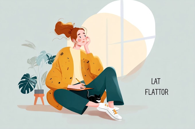design a 2d flat illustration for your website