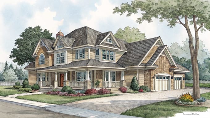 do house portrait for building illustration