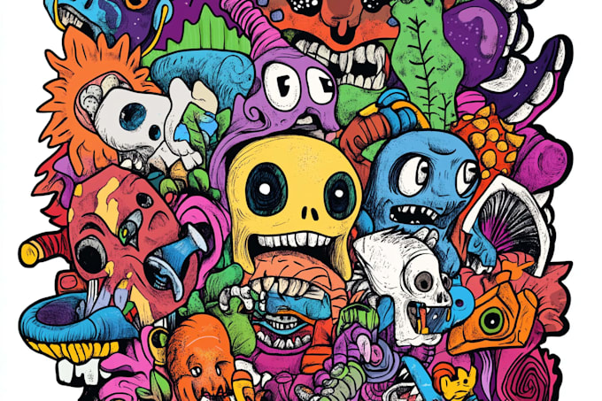 design creative wall art, doodle, decals, murals, canvas