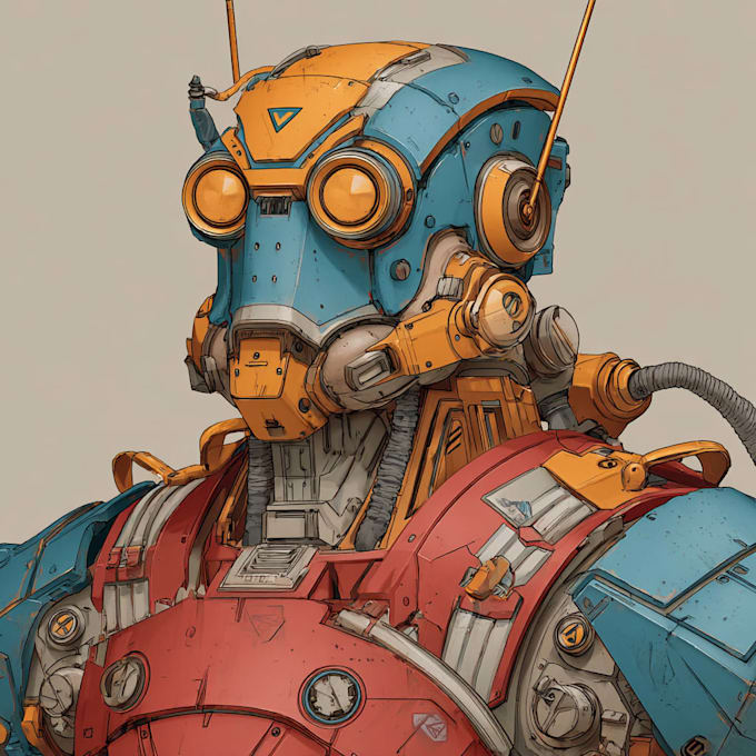 draw concept mecha robot for your character