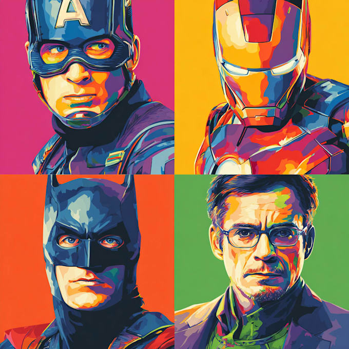 draw a superhero pop art portrait