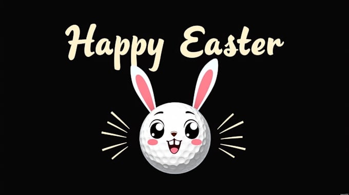 design outstanding cute golf rabbit easter logo