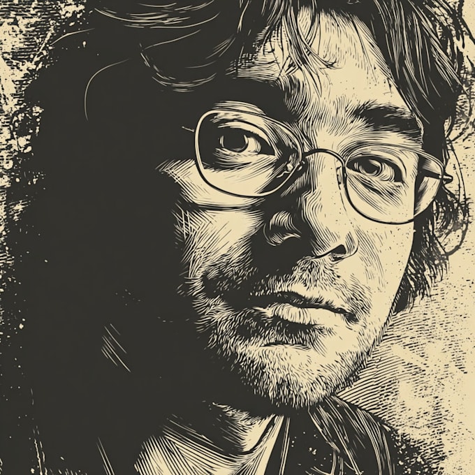 create a portrait print linocut