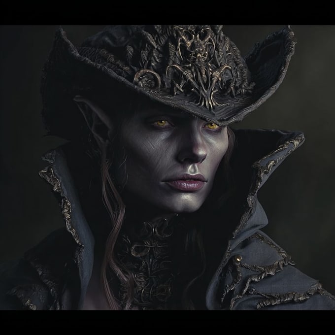 paint a dark fantasy portrait