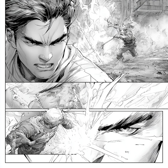 draw action page superhero comic page comic book comic art as a comic artist