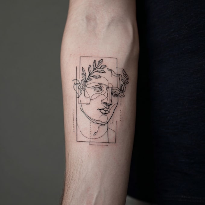 do minimal linework tattoo design for you