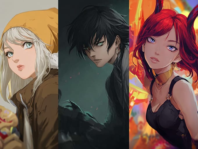 draw anime and game style characters art