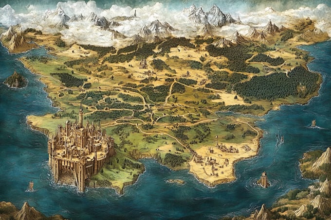 Do fantasy map illustration for map by Jessejaimesv | Fiverr