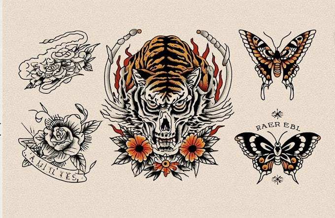 custom an abstract black tattoo design