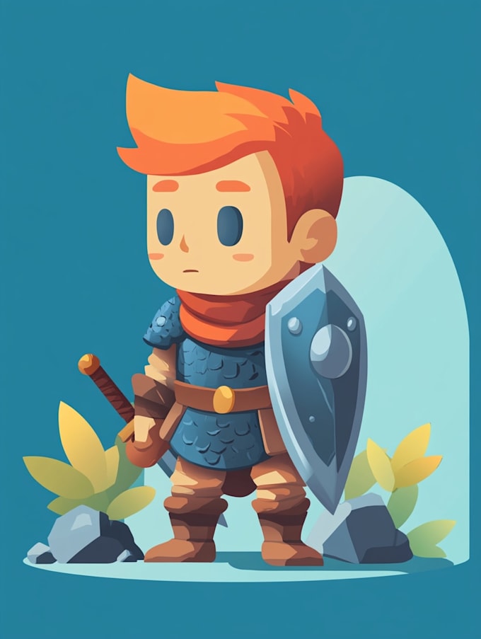 draw 2d game character for game art