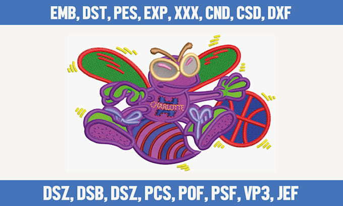 do embroidery logo into digitizing for dst pes jef vp3 emb