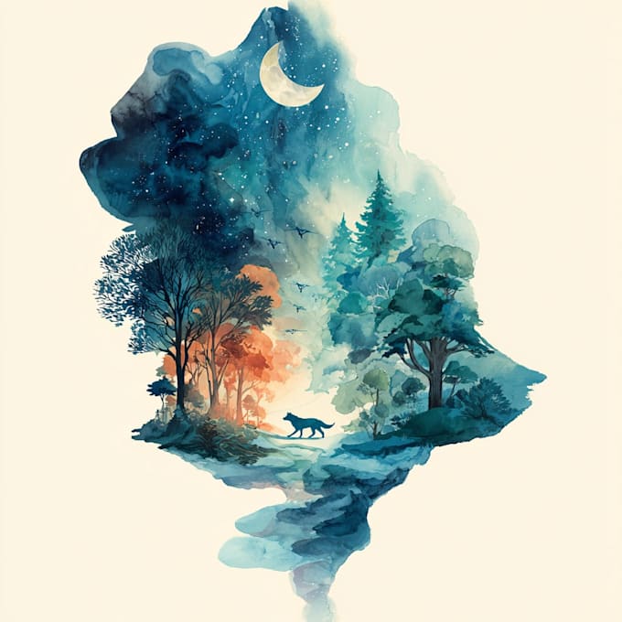 draw unique watercolor illustrations
