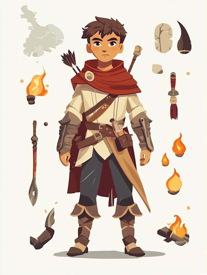 draw 2d game character or 2d character