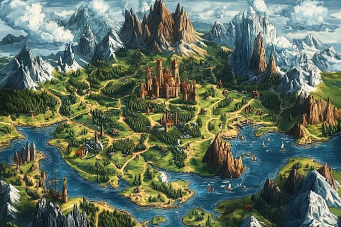 Do fantasy map illustration for map by Georgia_voll | Fiverr
