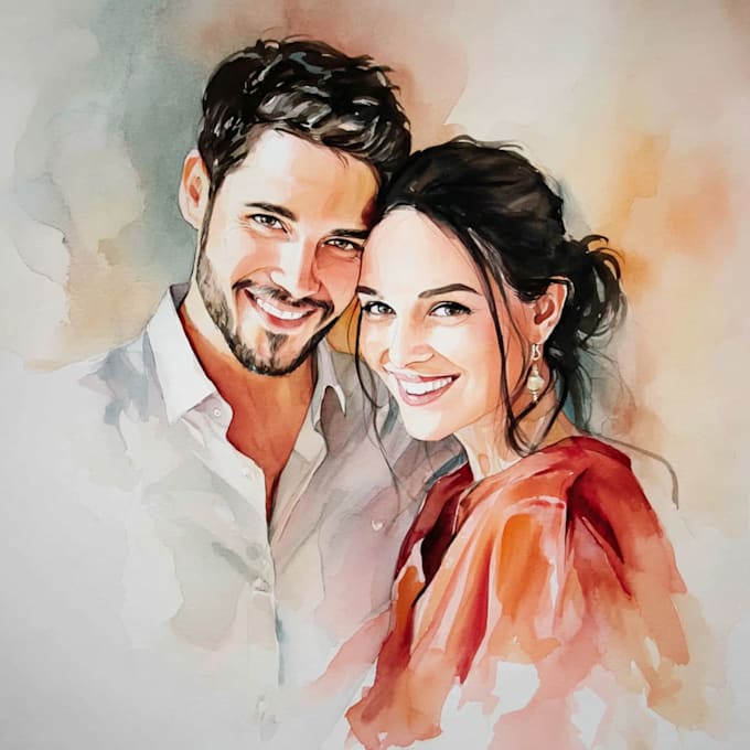 draw watercolor family portrait in procreate