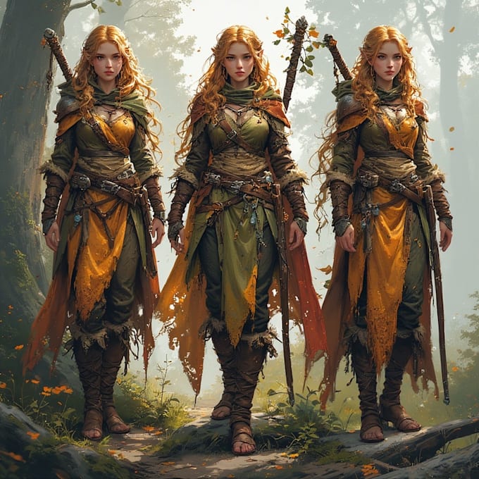 paint a character illustration in a fantasy world