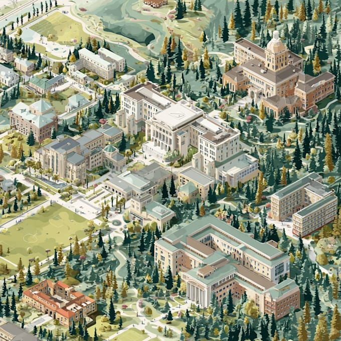 create vector or isometric map isometric map for you