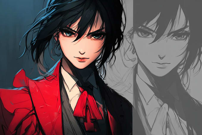 draw or color drawing, anime character, manga, comic, sketch