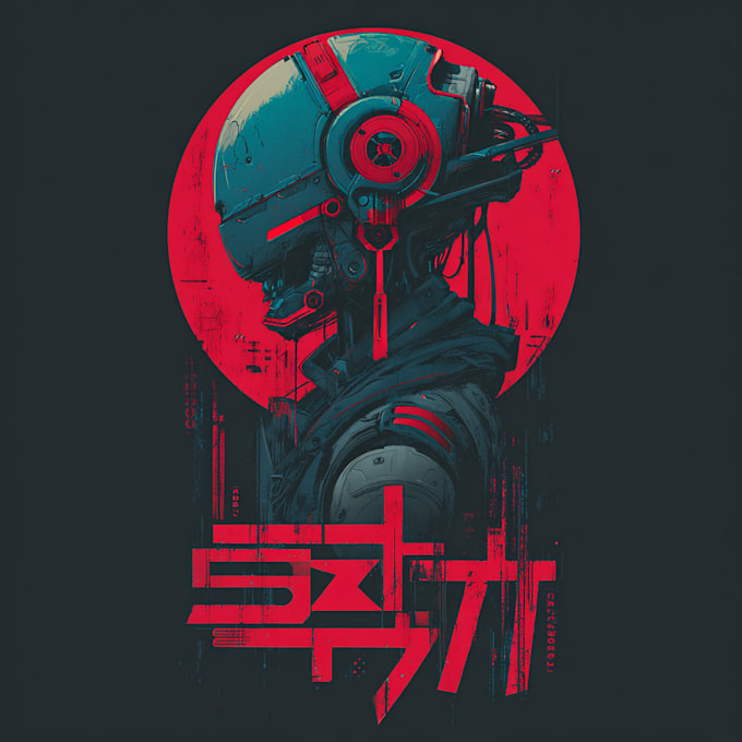 draw a cool typography logo cyberpunk or mecha futuristic
