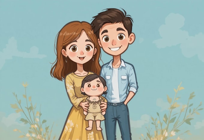 draw cute cartoon portrait