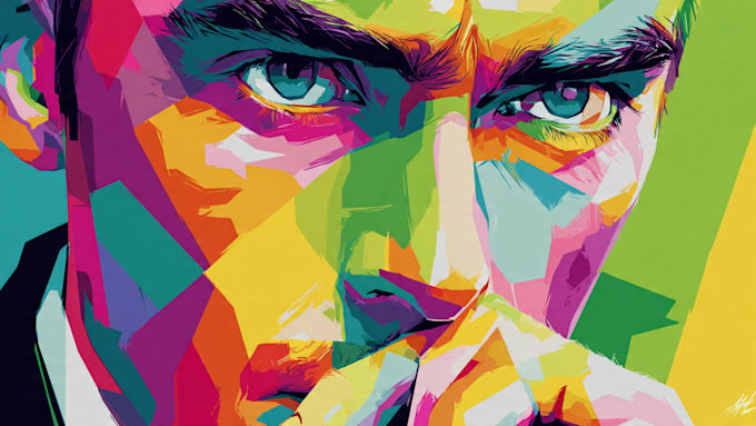 draw wpap pop art sport potrait