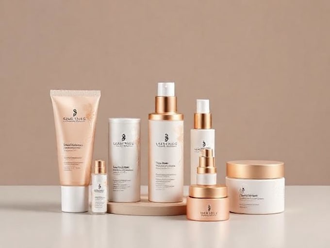 design minimalist cosmetic label and packaging