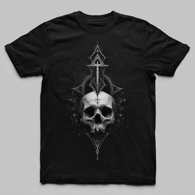 make dark art, horror or skull illustration tshirt design