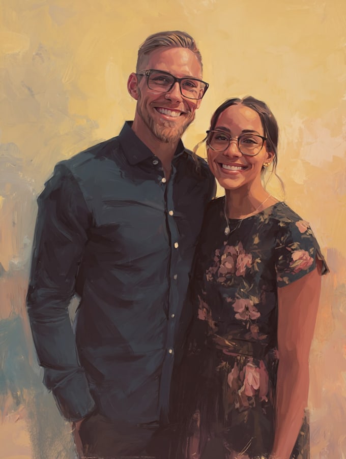 draw couple portrait illustration