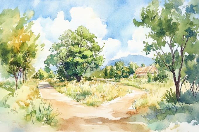 make watercolor landscape design